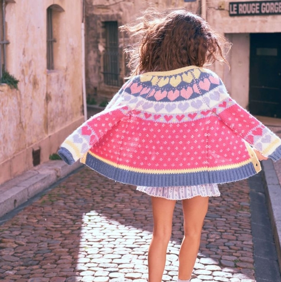 LoveShackFancy Sweaters Loveshackfancy Deena Pastel Love Heart